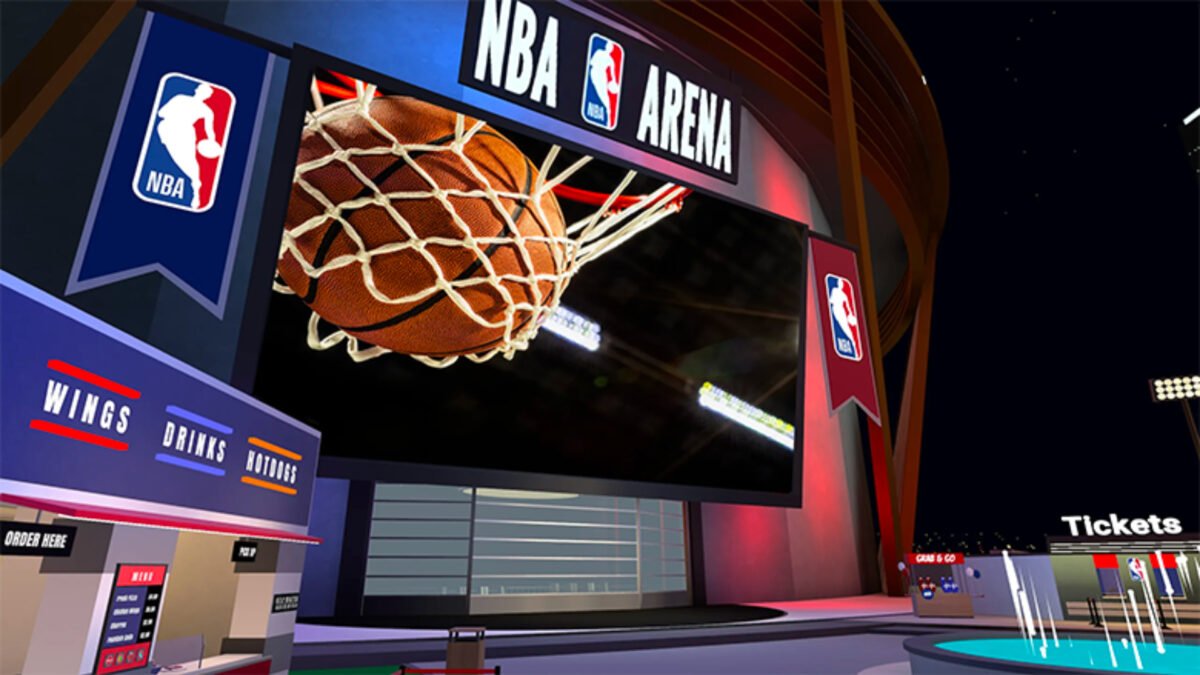 Die virtuelle NBA-Arena in Metas Social-VR-Plattform Horizon Worlds.