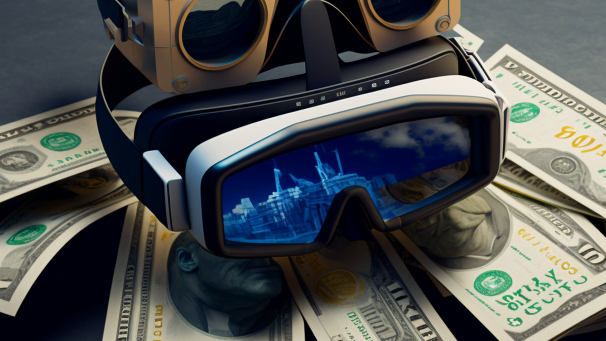 VR-Brillen auf Geldscheinen