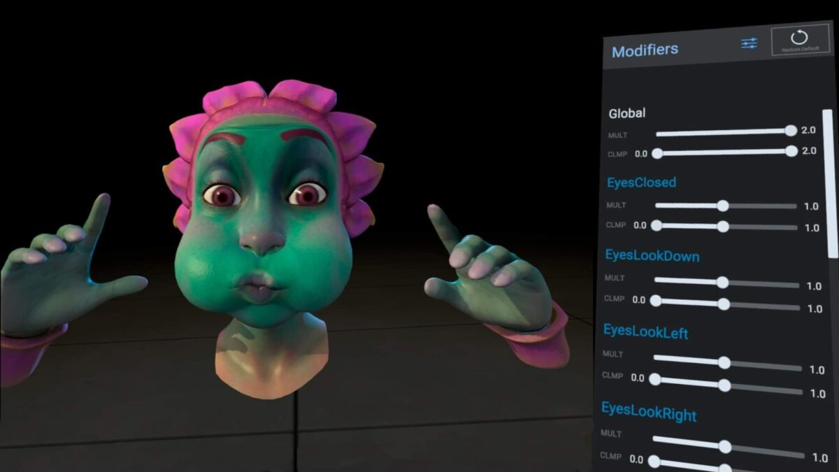 Alan macht ein lustiges Gesicht in Metas Aura Gesichtserkennungs-App für Quest Pro.