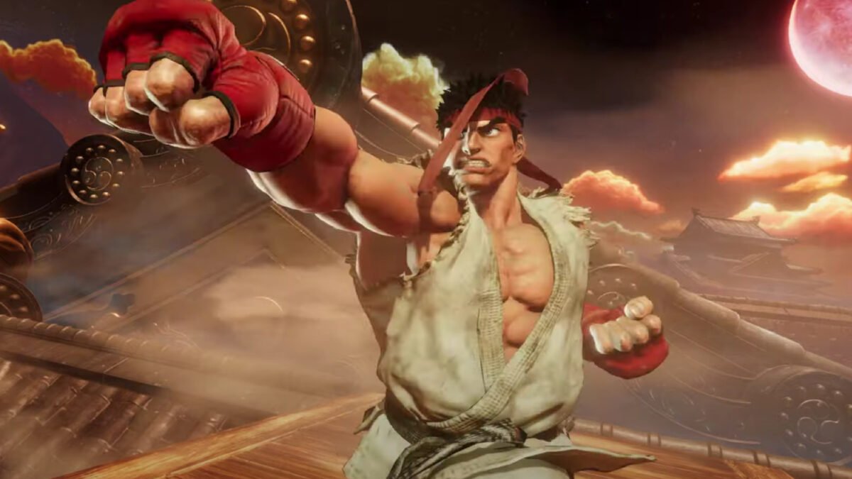 Street Fighter-Legenden Ryu übt einen Faustschlag aus.