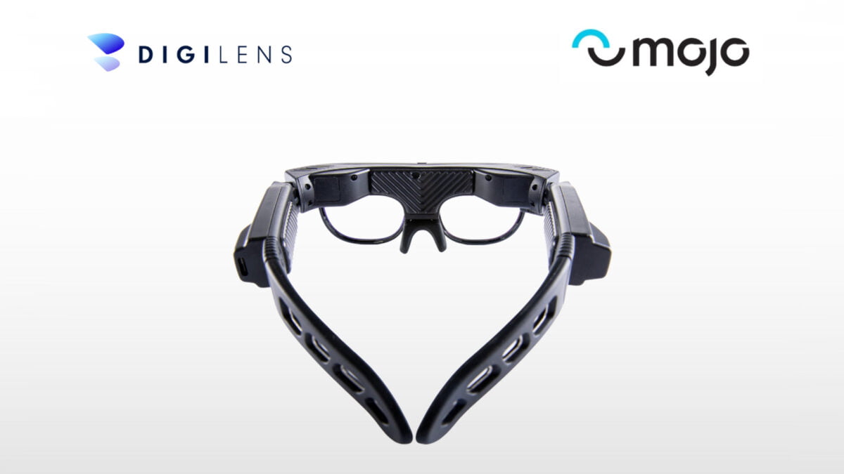 DigiLens AR-Headset erscheint mit DigiLens- und Mojo Vision-Logos.