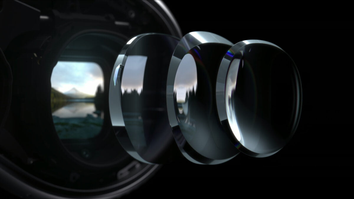 Sehstärkelinsen der VR/AR-Brille Apple Vision Pro.