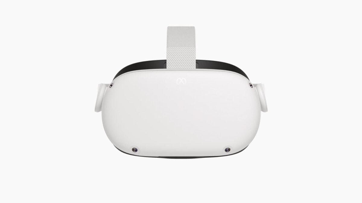 Die mobile VR-Brille Meta Quest 2 in der Frontansicht.