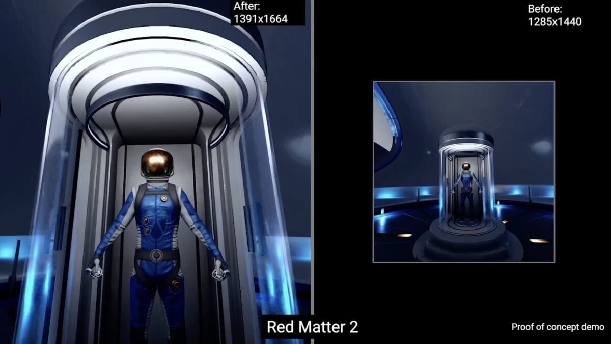 Vergleichsbild: Red Matter 2 in höherer und niedrigerer Auflösung.