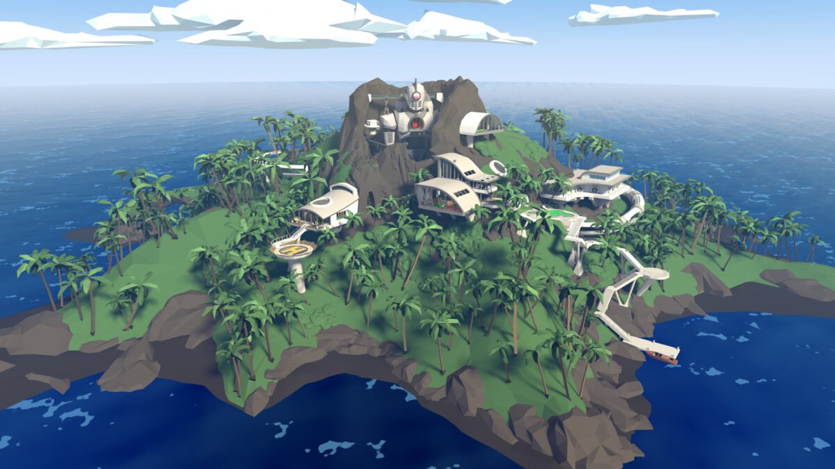 Die Insel "Laser Lair" im VR-Spiel Walkabout Mini Golf VR.