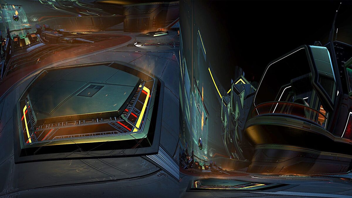 Zwei von der PS5-GPU gerenderte Bilder mit unterschiedlichem Blickfokus und Verzerrungseffekt.