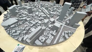 Exaktes Block-Modell von Shibuya auf einem runden Tisch