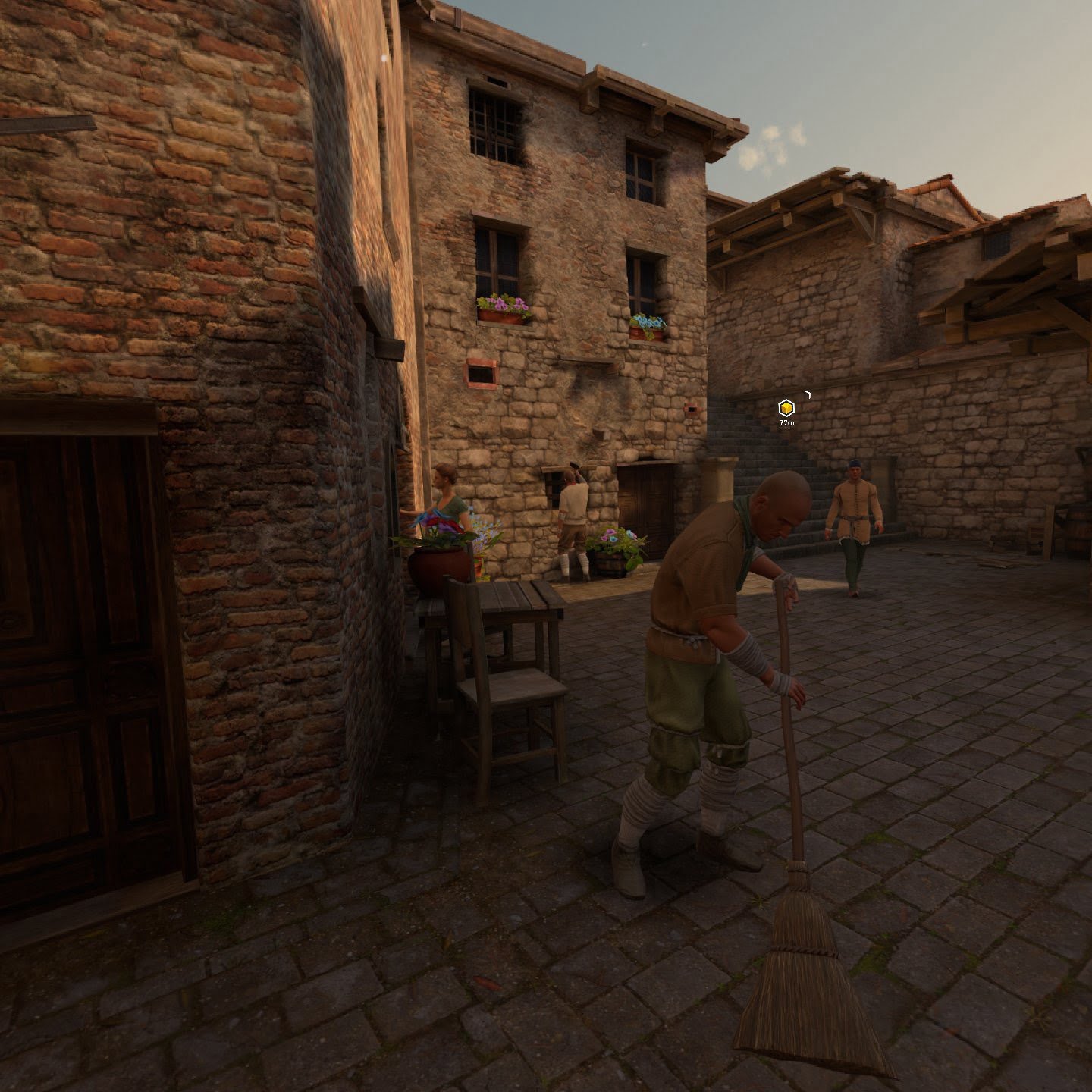 NPCs in den Straßen von Montereggioni im VR-Spiel Assassin's Creed Nexus