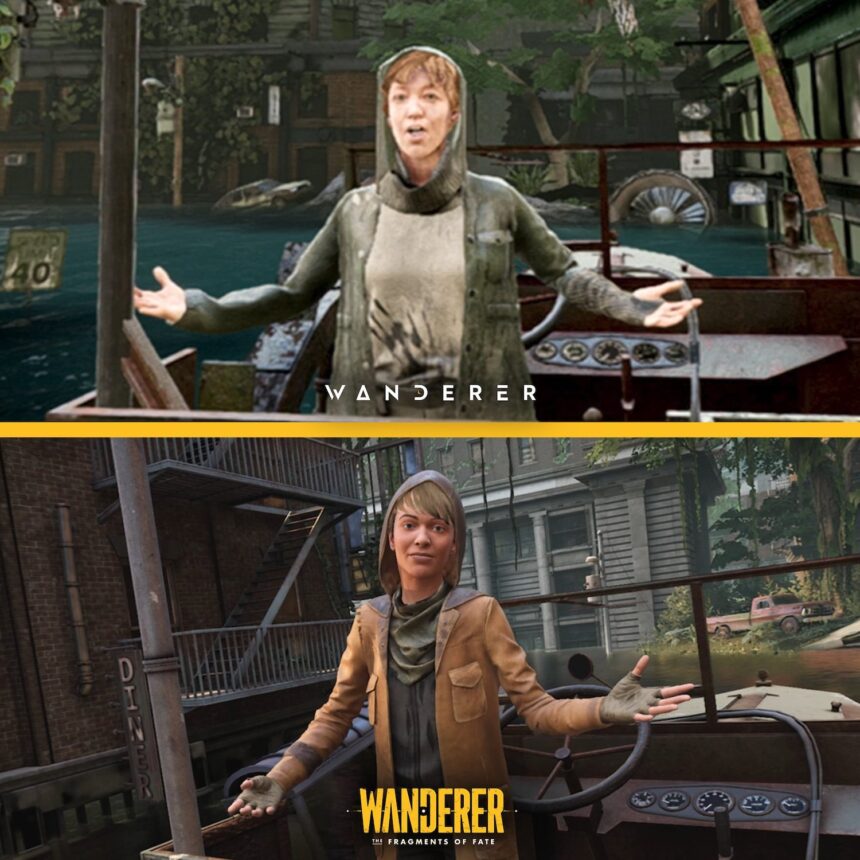 Vergleichsbild: Ein weiblicher NPC mit Hintergrund. Oben PSVR 1, unten PSVR 2.
