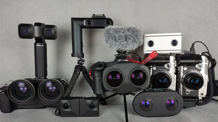 Eine Gruppe von VR-Kameras.