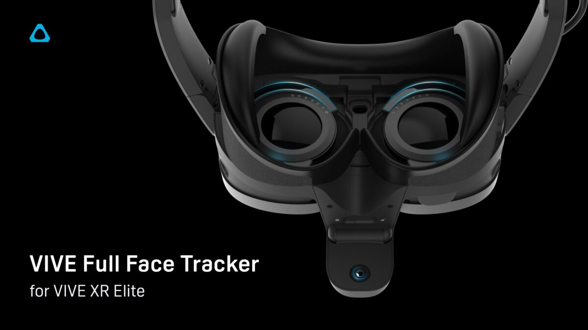 Bild des Vive XR Elite Full Face Trackers. Blick auf Innenseite der VR-Brille.