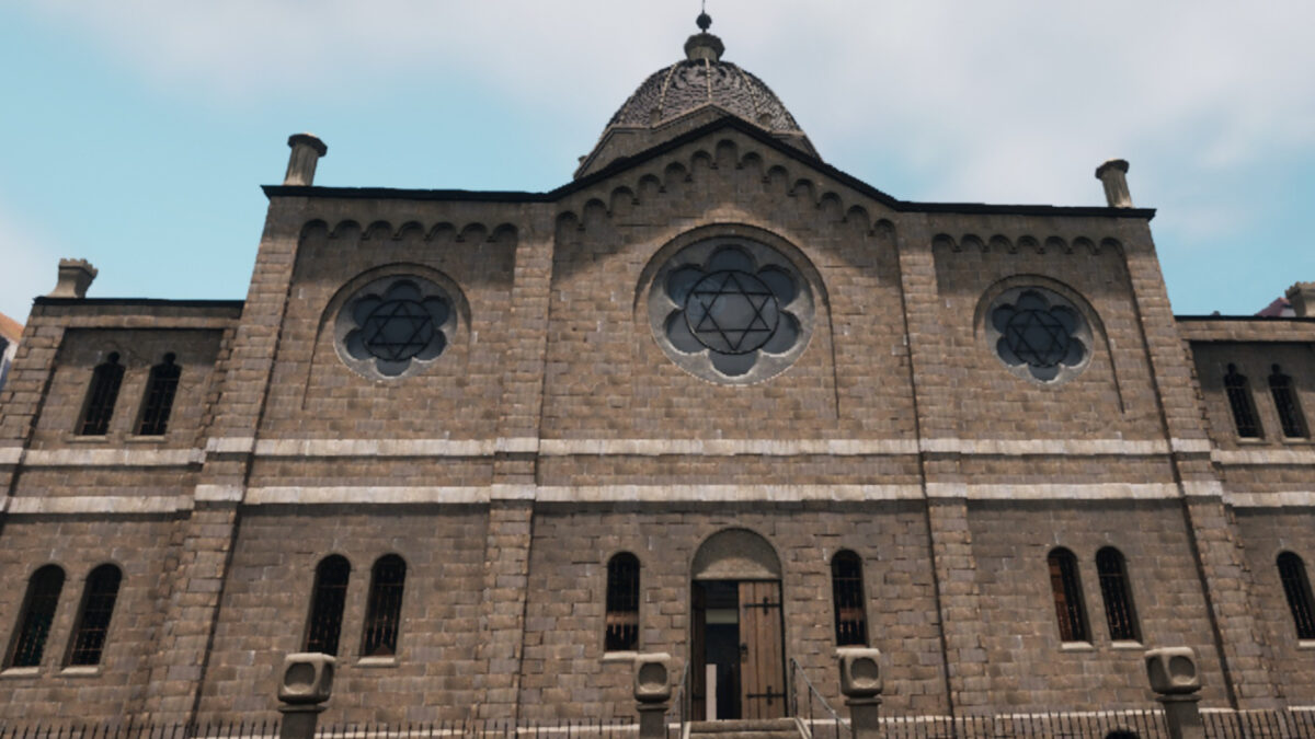 Eine virtuelle Rekonstruktino der Synagoge in Marburg.