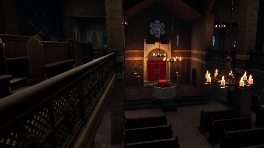 Eine virtuelle Rekonstruktion der Synagoge in Marburg.