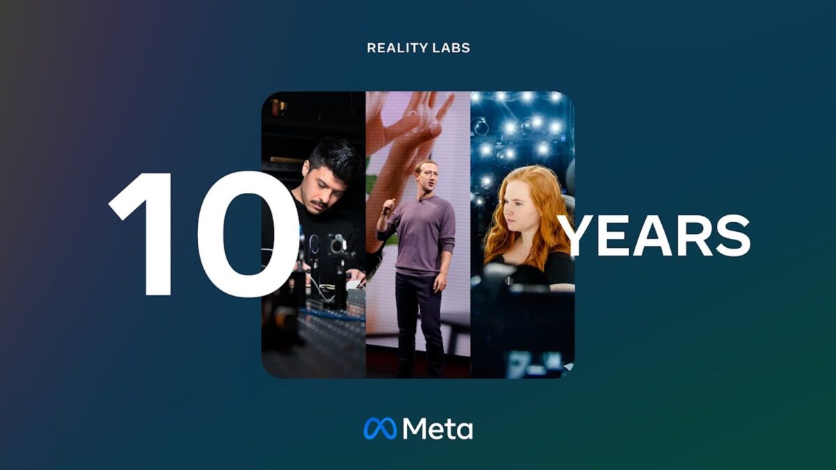 Drei Bilder zum Thema "Zehn Jahre Reality Labs": Nathan Matsuda (links), Mark Zuckerberg (Mitte), Autumn Trimble (rechts).