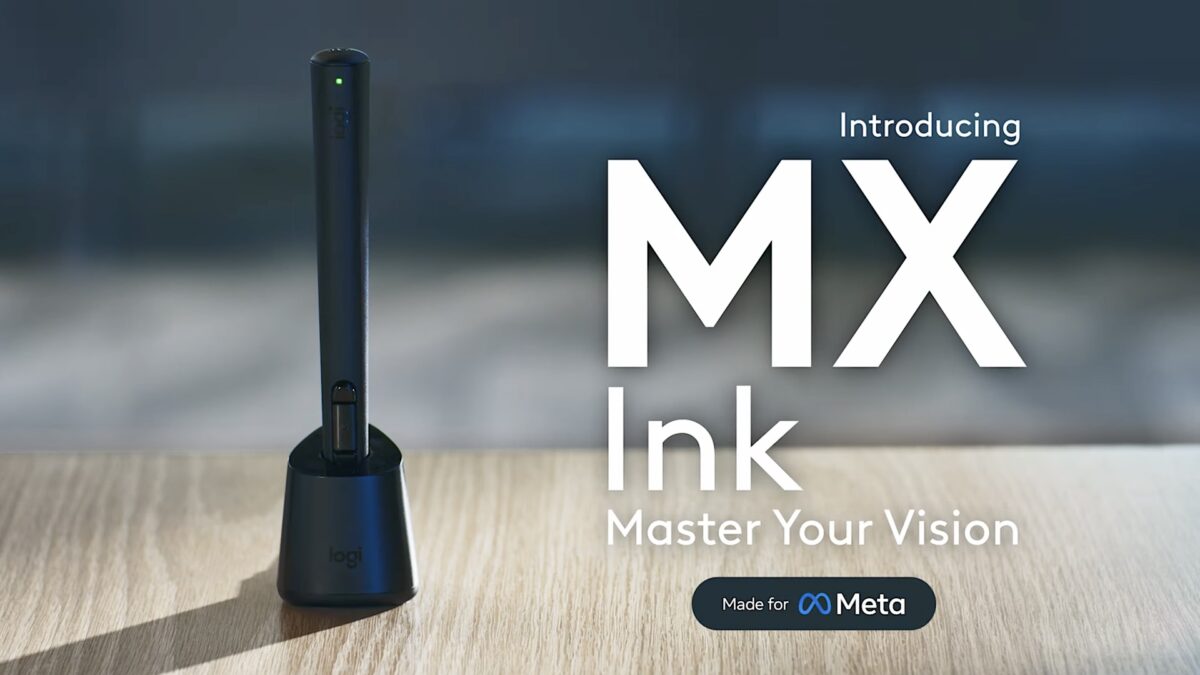 Produktbild des Logitech MX Ink in der Ladestation.