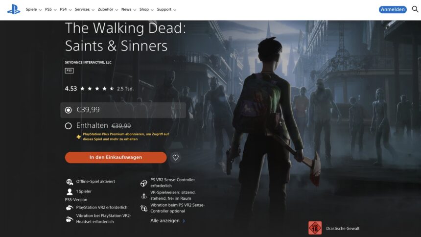 The Walking Dead: Saints and Sinners ist, genauso wie der Nachfolger Retribution, in PS Plus Premium enthalten.