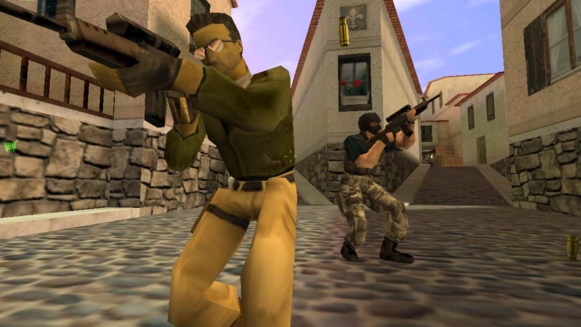 Eine Szene aus Counterstrike mit zwei Terroristen.